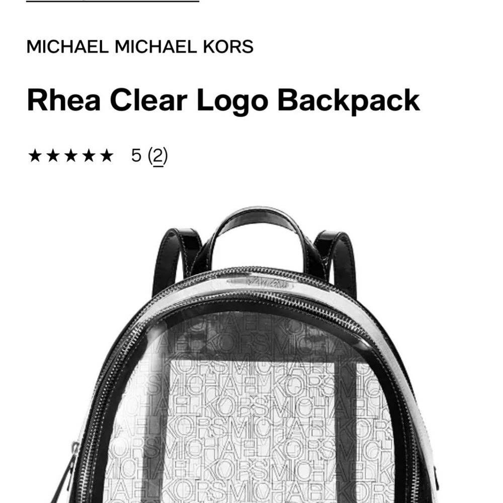 Michael Kors Black Clear Logo Backpack